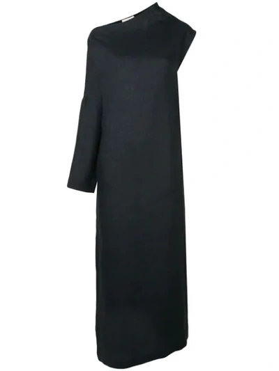 Sartorial Monk One-sleeve Maxi Dress In Grey