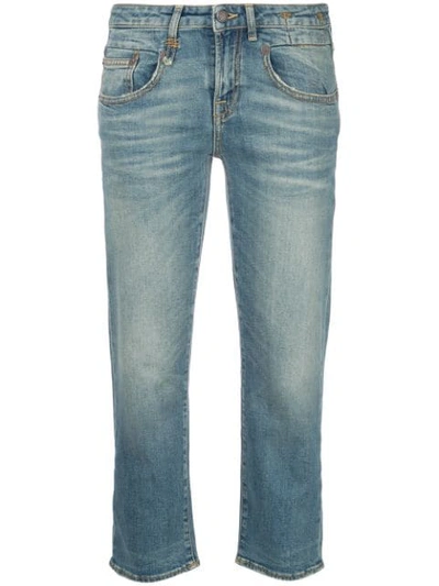 R13 Boy Slim Fit Traight Jeans In Blue