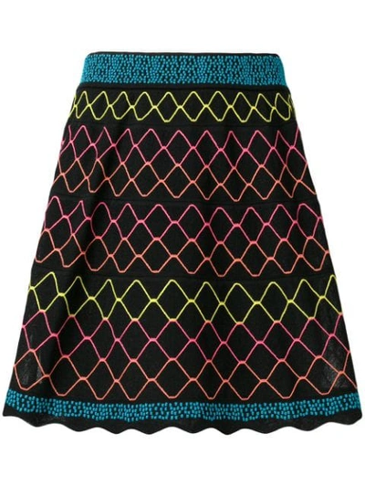 M Missoni Embroidered Mini Skit In Black