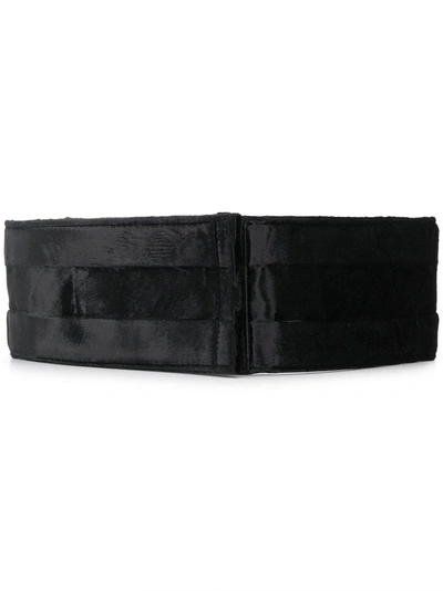 Gucci Velour Wide Belt - Black In Black