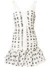 Zimmermann Corsage Ruched Linen-blend Mini Dress In Neutrals