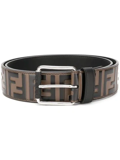 Fendi Ff Buckle Belt In Brown