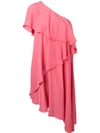 Lanvin Ruffled One-shoulder Dress In Pink