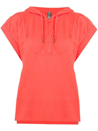 Adidas By Stella Mccartney Hooded Tee Top In Orange