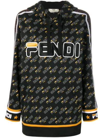 Fendi Kapuzenpullover Mit Monogramm In Black