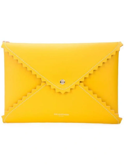 Sara Battaglia Envelope Clutch Bag In Yellow