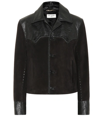 Saint Laurent Western-style Jacket In Suede And Leather In Black