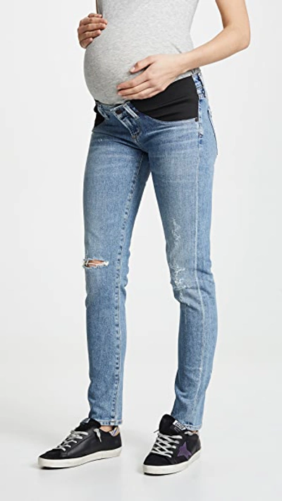 Citizens Of Humanity Maternity Racer Jeans In Distressed Encore