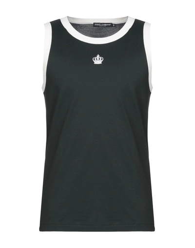 Dolce & Gabbana Tank Tops In Dark Green