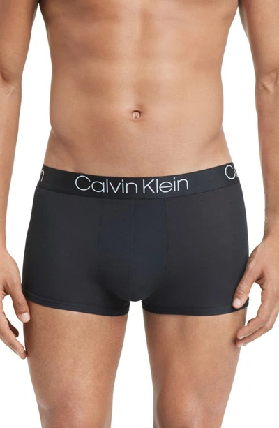 Calvin Klein Ultrasoft Stretch Modal Trunks In Black