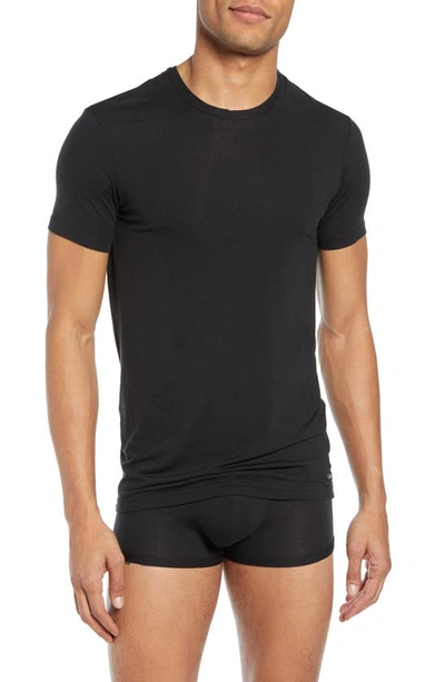 Calvin Klein Ultrasoft Stretch Modal Blend Crewneck T-shirt In Black