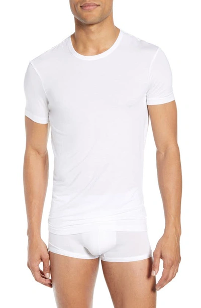 Calvin Klein Ultrasoft Stretch Modal Blend Crewneck T-shirt In White