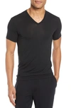 Calvin Klein Ultrasoft Stretch Modal V-neck T-shirt In Black