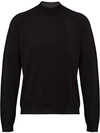 Prada Turtle-neck Fitted Sweater In Black