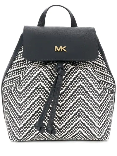 Michael Kors Woven-effect Backpack In Blue