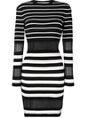 Off-white Multi-stipe Midi Dress - Black