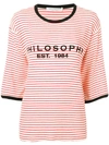 Philosophy Di Lorenzo Serafini Striped Logo T-shirt In White