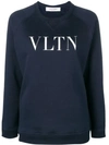 Valentino Vltn Print Sweatshirt In Blue