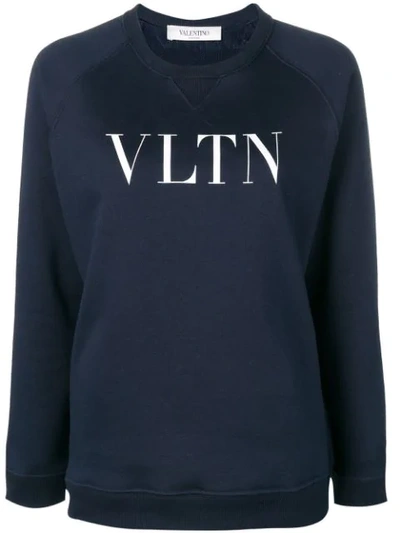 Valentino Vltn Print Sweatshirt In Blue