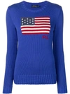 Polo Ralph Lauren American Flag Jumper In Blue