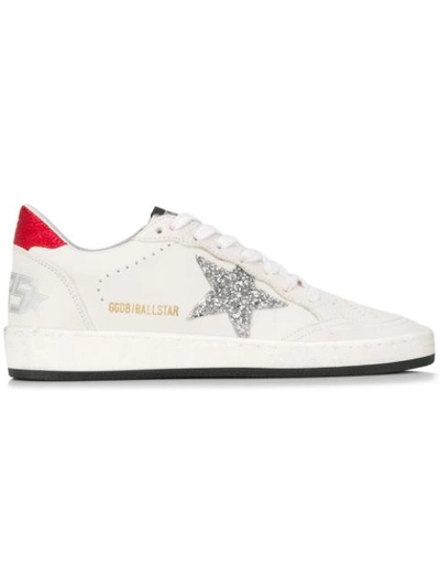Golden Goose Sneakers Ball Star White Red-silver Glitter Star