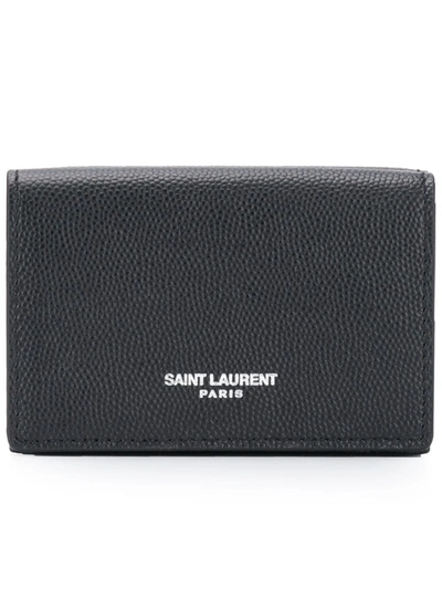 Saint Laurent Grained Card Case In Black