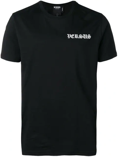 Versus Chest Print T-shirt In Black