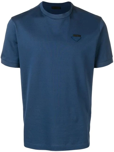Prada Round Neck T-shirt In Blue