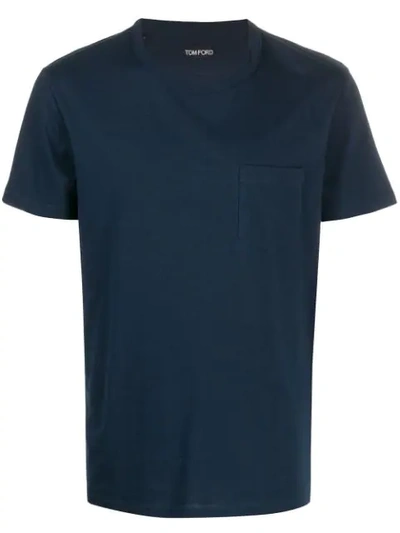 Tom Ford T-shirt Mit Brusttasche In B08 Blue