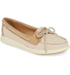 Sperry Oasis Boat Shoe In Linen Leather/ Canvas