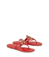 Tory Burch Miller Metal-logo Sandals, Leather In Brilliant Red / Gold