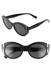 Valentino Va4039 Solid Black 53mm Round Sunglasses In Smoke