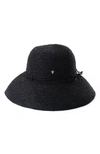 Helen Kaminski Provence 12 Packable Raffia Hat In Charcoal Black