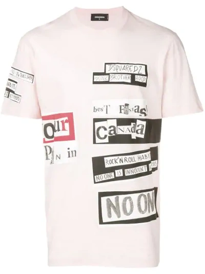 Dsquared2 T-shirt Mit Collagen-print In Pink