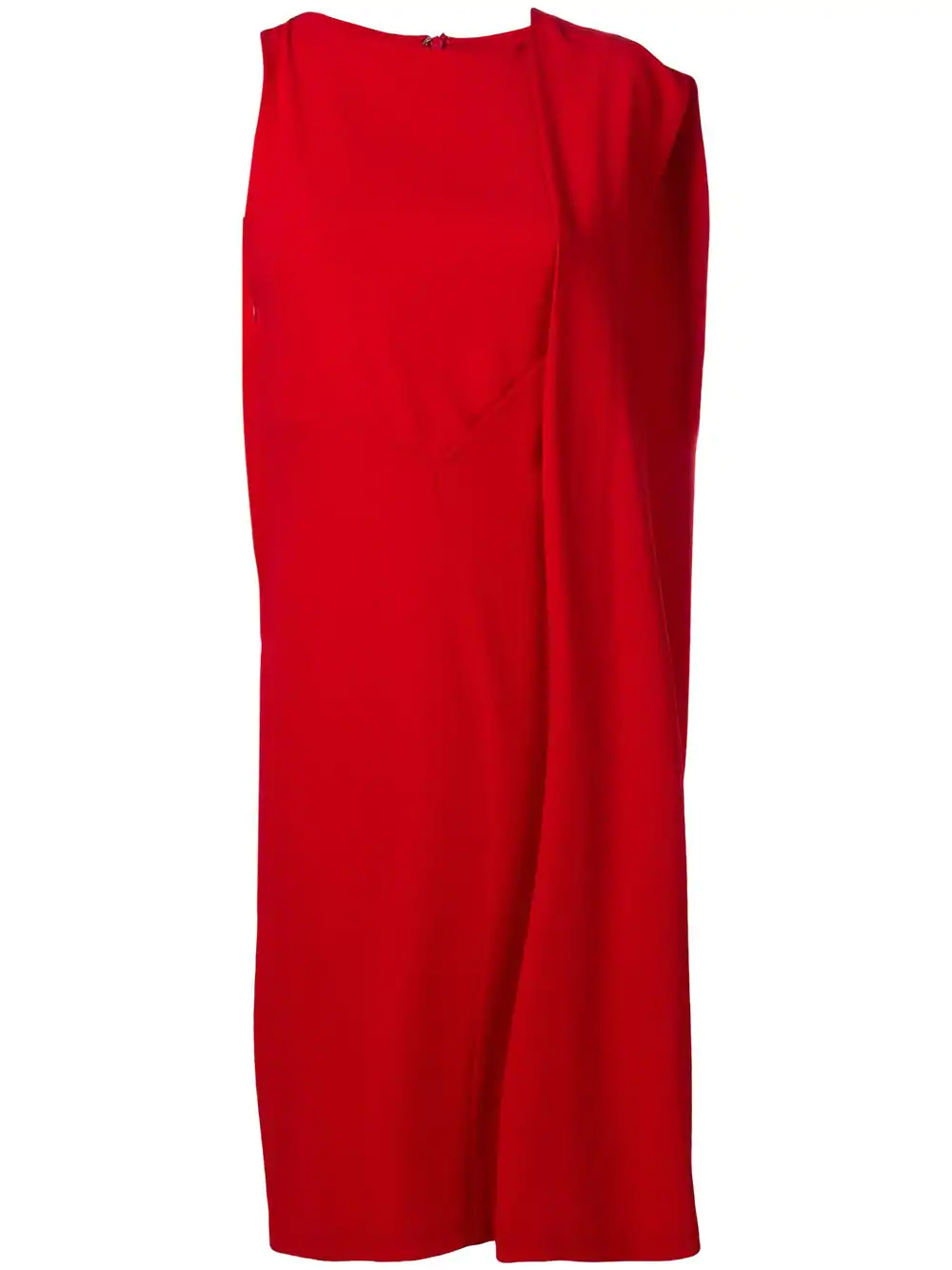 Chalayan Draped Shoulder Dress - Red | ModeSens