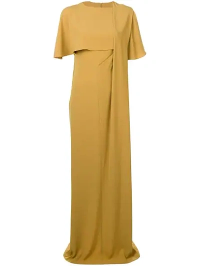 Chalayan Long Cape Dress In Gold