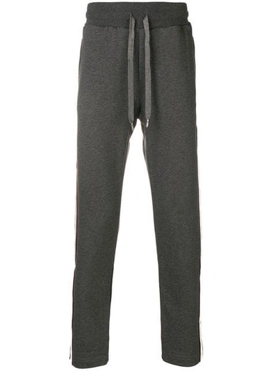 Dolce & Gabbana Side Stripe Track Pants In Grey