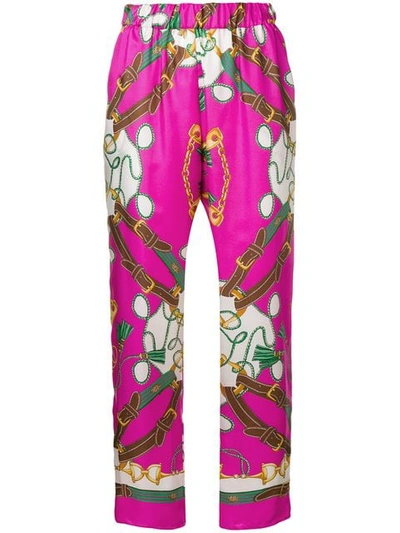 P.a.r.o.s.h Printed Tapered Trousers In Pink