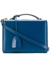 Mark Cross Small Box Bag In Blue