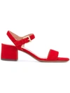 L'autre Chose Red Suede Leather Sandals