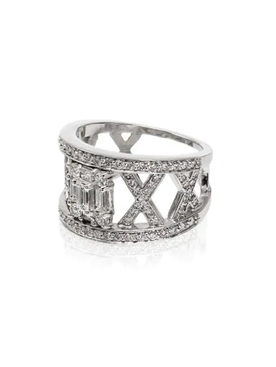 Mindi Mond 18k White Gold Clarity Lattice Diamond Ring In Metallic