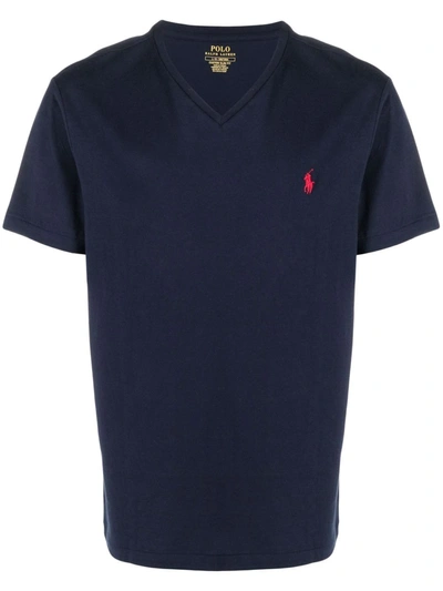 Polo Ralph Lauren Men's Big & Tall Classic Fit V-neck T-shirt In Ink Blue |  ModeSens