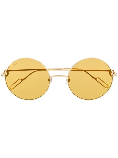 Cartier Round-shape Sunglasses In 004 Dark Havana