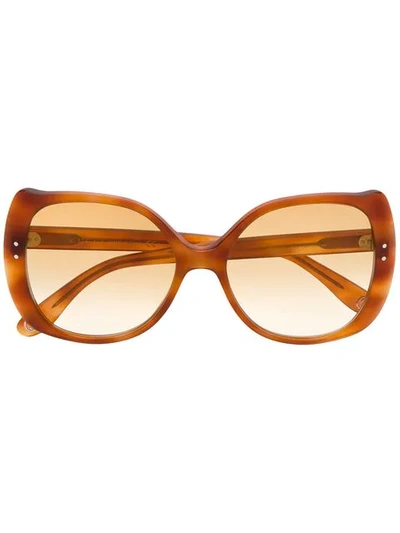 Gucci Round Frame Glasses In Brown