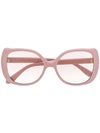 Gucci Oversize Frame Sunglasses In Pink