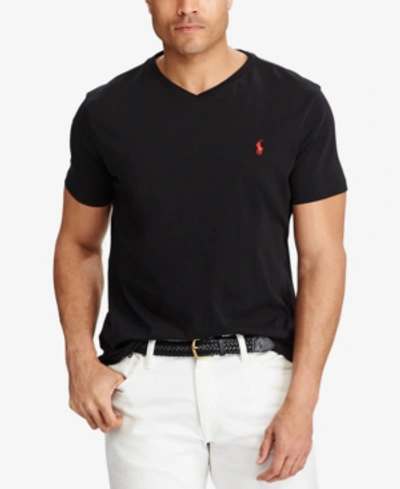 Polo Ralph Lauren Men's Big & Tall Classic Fit V-neck T-shirt In Black