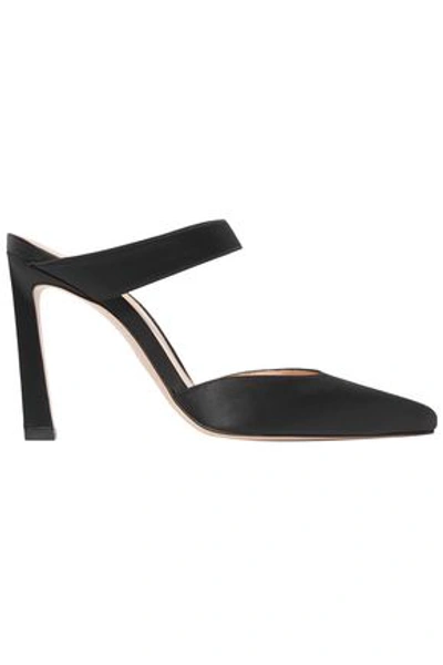 Stuart Weitzman Woman Event Satin Mules Black