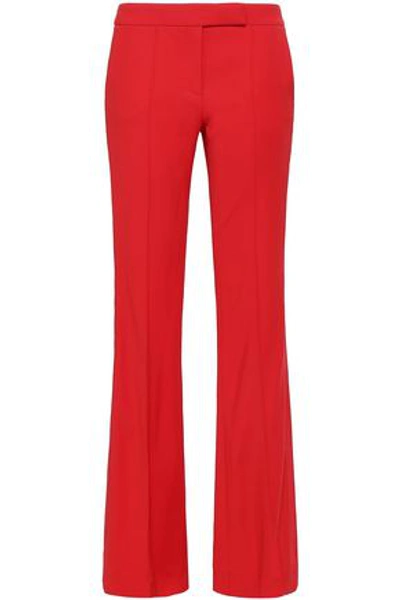 Amanda Wakeley Woman Grosgrain-trimmed Twill Flared Pants Red