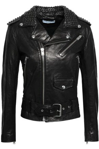 Iro Noreta Studded Leather Biker Jacket In Black