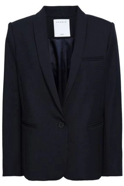 Sandro Woman Woven Blazer Navy